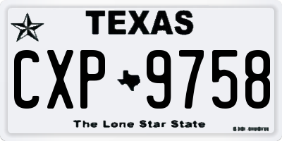 TX license plate CXP9758