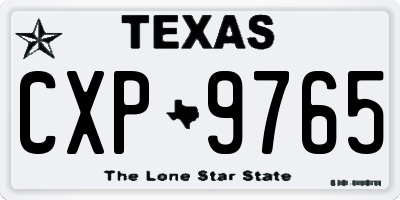 TX license plate CXP9765