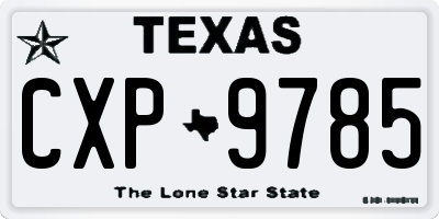 TX license plate CXP9785
