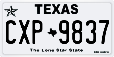 TX license plate CXP9837