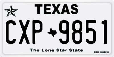 TX license plate CXP9851