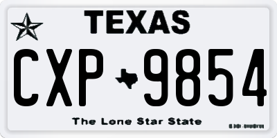 TX license plate CXP9854