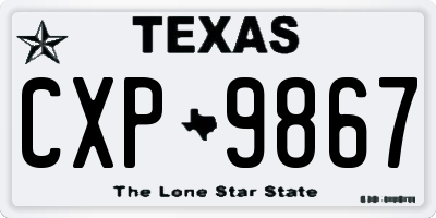 TX license plate CXP9867