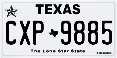 TX license plate CXP9885