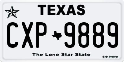 TX license plate CXP9889