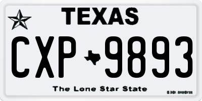 TX license plate CXP9893
