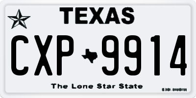 TX license plate CXP9914