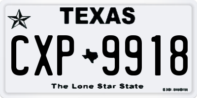 TX license plate CXP9918