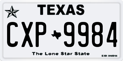 TX license plate CXP9984