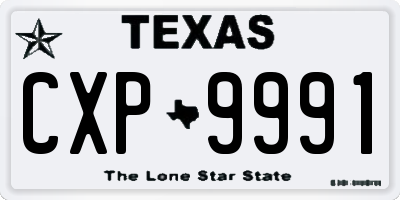 TX license plate CXP9991
