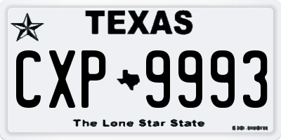 TX license plate CXP9993