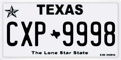 TX license plate CXP9998