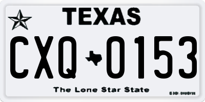 TX license plate CXQ0153