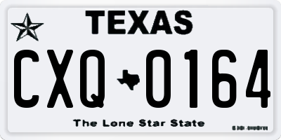 TX license plate CXQ0164