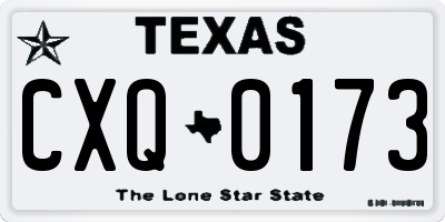 TX license plate CXQ0173