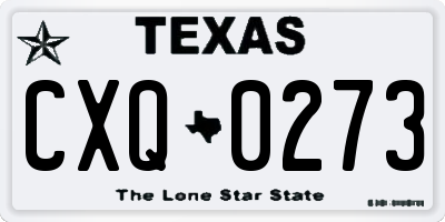 TX license plate CXQ0273