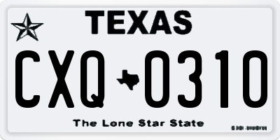 TX license plate CXQ0310