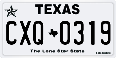 TX license plate CXQ0319