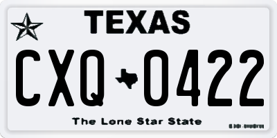 TX license plate CXQ0422