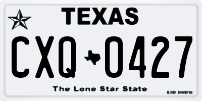 TX license plate CXQ0427