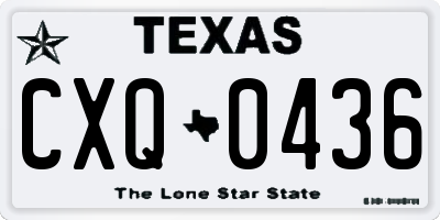 TX license plate CXQ0436