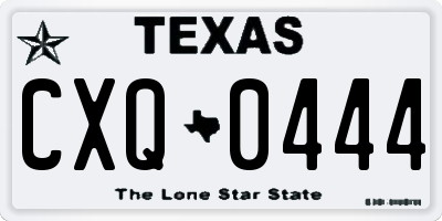 TX license plate CXQ0444