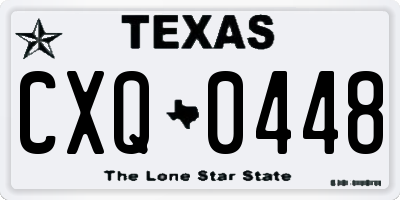 TX license plate CXQ0448