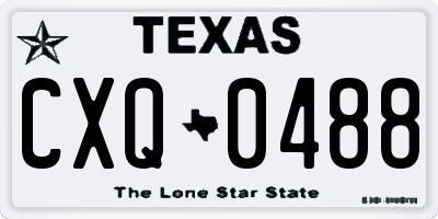 TX license plate CXQ0488