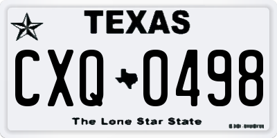 TX license plate CXQ0498