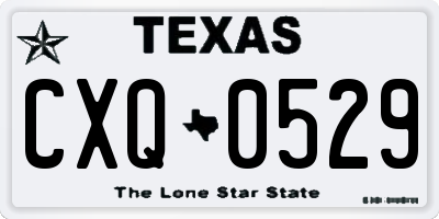 TX license plate CXQ0529