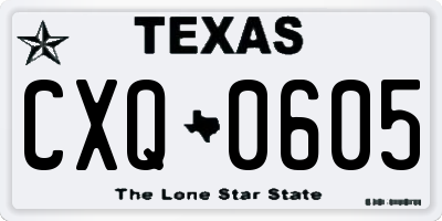 TX license plate CXQ0605
