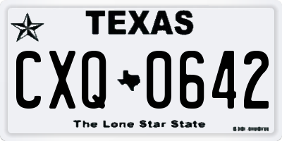 TX license plate CXQ0642