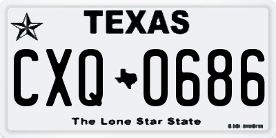 TX license plate CXQ0686