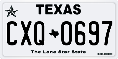 TX license plate CXQ0697