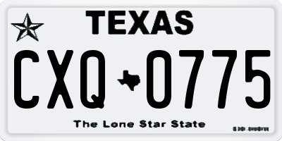 TX license plate CXQ0775