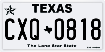 TX license plate CXQ0818