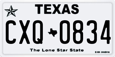 TX license plate CXQ0834