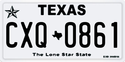 TX license plate CXQ0861