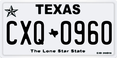 TX license plate CXQ0960