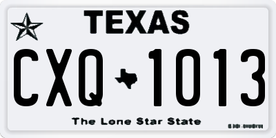 TX license plate CXQ1013