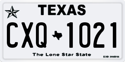 TX license plate CXQ1021