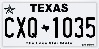 TX license plate CXQ1035