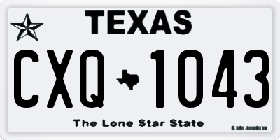 TX license plate CXQ1043