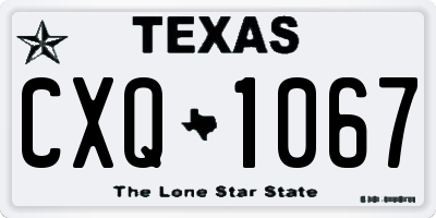 TX license plate CXQ1067