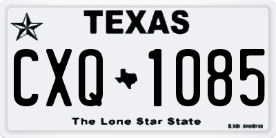 TX license plate CXQ1085