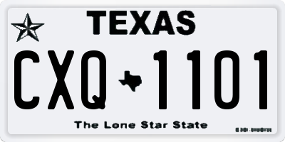 TX license plate CXQ1101