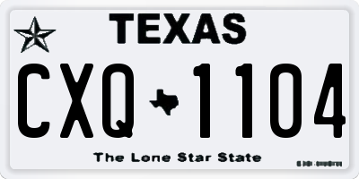 TX license plate CXQ1104