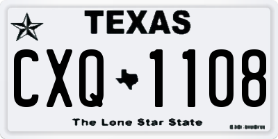 TX license plate CXQ1108