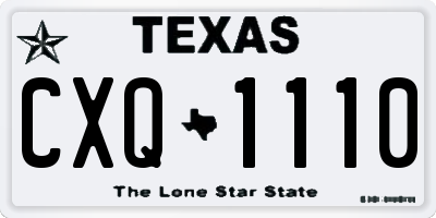 TX license plate CXQ1110