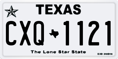 TX license plate CXQ1121